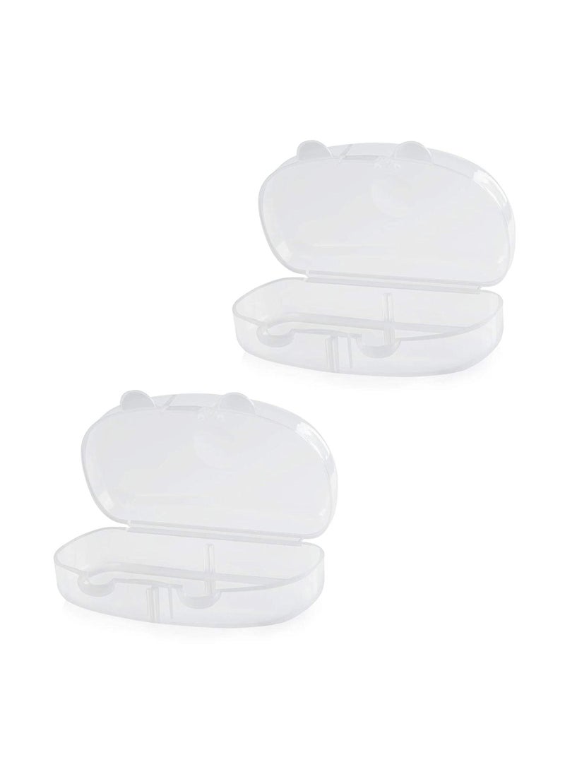 SYOSI - Pacifier Case, Pacifier Container, Baby Pacifier Case for Travel, BPA Free, Can be Used to Carry 2 Pacifiers, Transparent, 2 Pack - Image 1