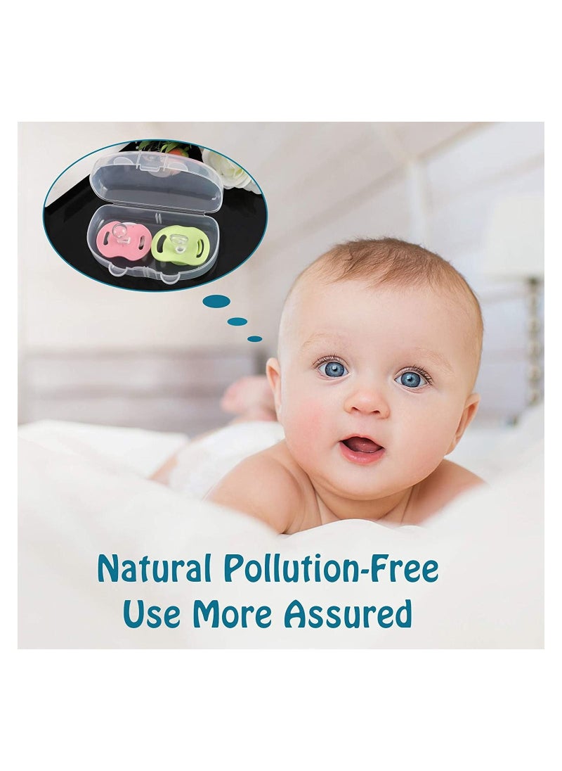 SYOSI - Pacifier Case, Pacifier Container, Baby Pacifier Case for Travel, BPA Free, Can be Used to Carry 2 Pacifiers, Transparent, 2 Pack - Image 1