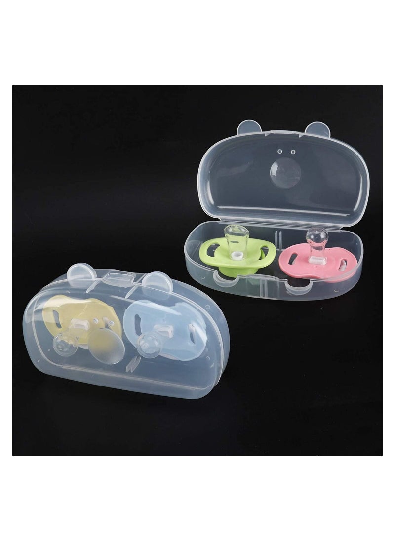 SYOSI - Pacifier Case, Pacifier Container, Baby Pacifier Case for Travel, BPA Free, Can be Used to Carry 2 Pacifiers, Transparent, 2 Pack - Image 1