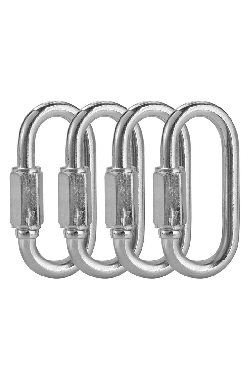 لوازم طقم حلقة تسلق بقفل مسمار مكون من 4 قطع - 6×60 ملم - وصلة ربط سريعة بمسمار لولبي مقاومة للصدأ - مناسبة للسلاسل والحبال وأطواق الحيوانات ومعدات التمارين والتخييم والاستخدامات العامة - Image 1