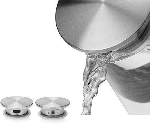 JIGSHTIAL 1.3 Liter Glass Pitcher with Stainless Steel lid iced Tea Pitcher Water jug hot & Cold Water Wine Coffee Milk Juice Beverage Carafe jug with Stainless Steel Lid for Homemade Juice & Iced - Image 2