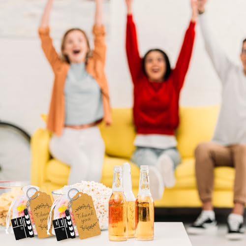 Herdear 12 Sets Movie Night Party Favors Director Clapboard Tape Measure Keychain Thank You Tag Organza Gift Bag for Movie Theatre Party Supplies Christmas Wedding Birthday Film Cast Decor - Image 5