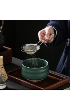 Arabest 7 Piece Matcha Set, Luxurious Tea Set with Ceramic Bowl, Filter, Traditional Scoop, Prong Bamboo Matcha Whisk and Holder (Black)  - Image 3