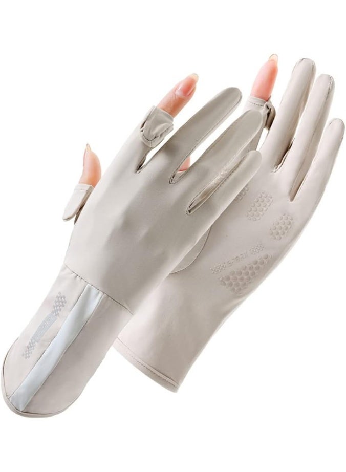 قفازات قيادة واقية من الأشعة فوق البنفسجية للنساء، قفازات بأصابع كاملة واقية من الأشعة فوق البنفسجية، قفازات غير قابلة للانزلاق تعمل باللمس، قفازات واقية من أشعة الشمس، قفازات واقية من الأشعة فوق البنفسجية، قفازات ركوب الدراجات للنساء، قفا - Image 1