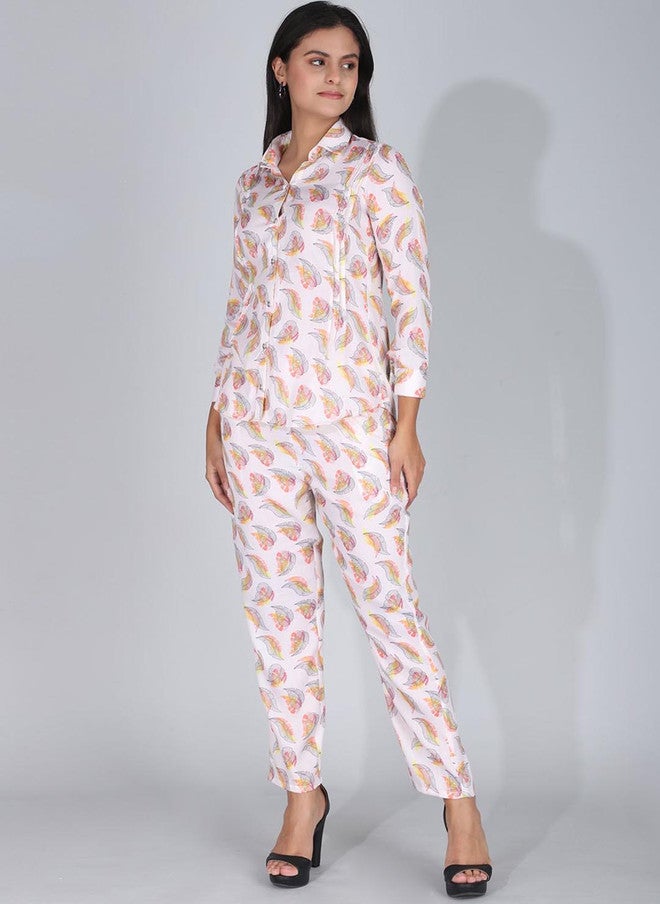 FIMS قميص بأكمام ثلاثة أرباع مطبوعة مع بنطال - Image 1