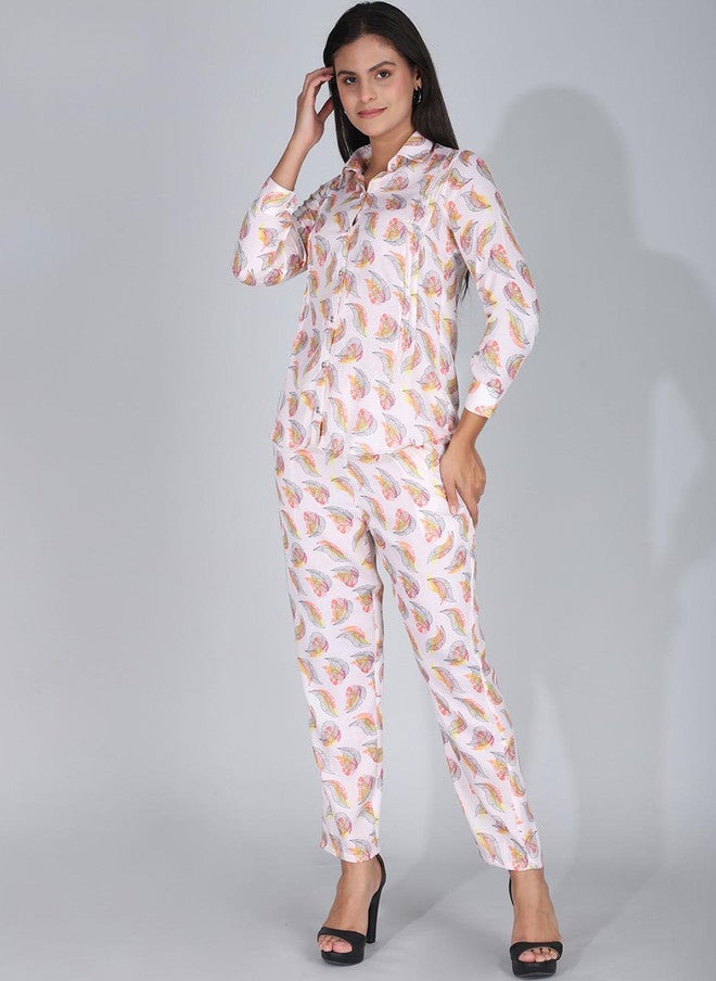 FIMS قميص بأكمام ثلاثة أرباع مطبوعة مع بنطال - Image 5