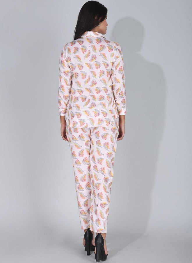 FIMS قميص بأكمام ثلاثة أرباع مطبوعة مع بنطال - Image 4