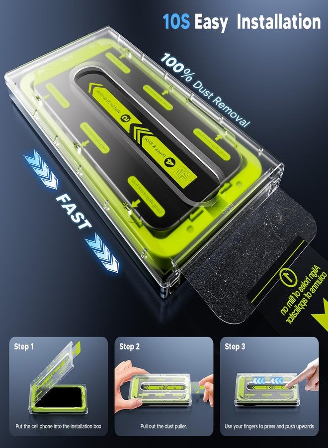 WSKEN for iPhone 15 Pro Max Privacy Screen Protector [Auto-Dust Removal] Full Coverage Screen 2.5D Edge 28 Degree 10s HD Tempered Glass Film with Dust Clean Installing House 2023 5G 6.7inch - 2 Pack - Image 3