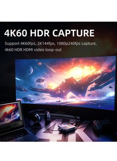 4K60 Game Video Capture Card, USB 3.2 Flagship Level 1080P 240 FPS & HDR VRR Passthrough, Near-Zero Latency, Plug & Play, Record & Perfect Match with Switch/PS5/Xbox/OBS/DSLR/PC - pzsku/Z406DD9D677BE260C49D9Z/45/_/1722095765/7de4d440-9e49-46e2-b46d-4278e6ed3bfc