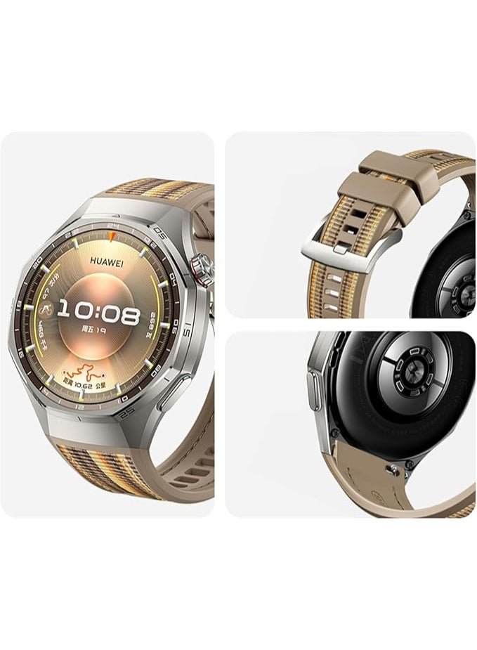 Replacement Band Compatible with Huawei Watch GT6 Pro - GT5 Pro Braided Strap| Lightweight Design Strap for Watch GT6 Pro (2025)/ GT5 Pro Strap Silicone 22mm Quick Release (Brown) - Image 2