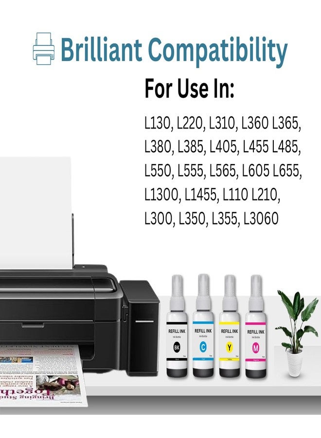 حبر إعادة تعبئة ممتاز من Print Page T664 متوافق مع الطابعات L1300، L310، L361، L380، L405، L565، L365، L485، L220، L360، L130 (أسود 70 مل - قطعة واحدة) - Image 2