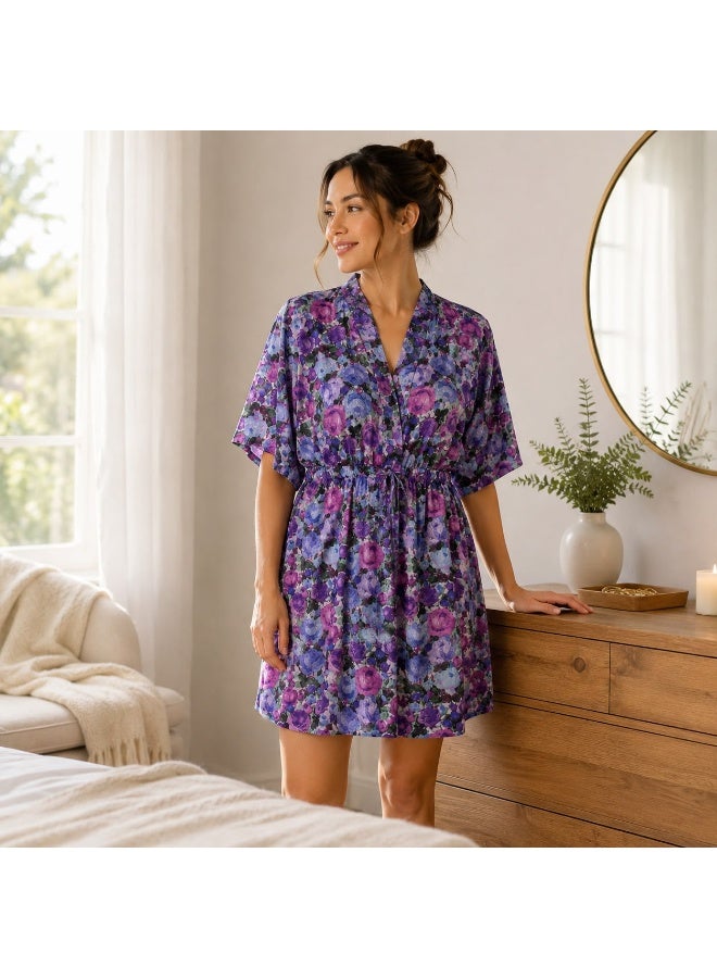 Zecotex Women's Short Chiffon Floral Print Dress - Image 5