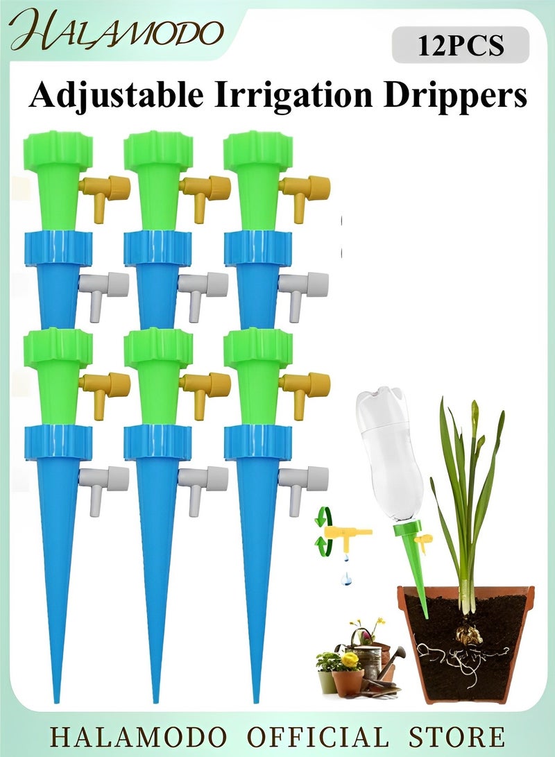 HALAMODO 12PCS Adjustable Irrigation Drippers Sprinklers Drip Irrigation Emitters Micro Drip Irrigation Sprinklers for Garden & Patio & Lawn & Flower Bed Watering System  - Image 1