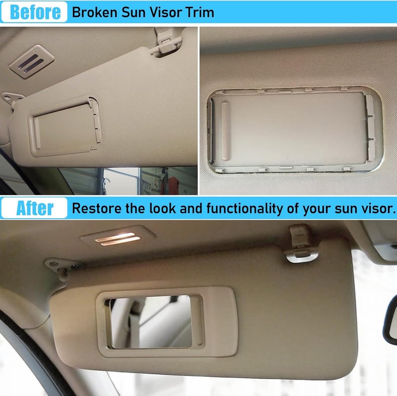 Jaronx Left Driver Side Sun Visor Replacement for BMW 3 Series E90 E91/X1 E84 with Mirror (Beige) - Image 2