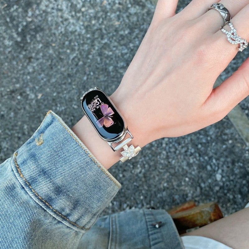 Suitable For Xiaomi 8/9/10 Pro Watch Strap Redmi 4/5 Butterfly Head Leather Xiaomi Strap - Image 4