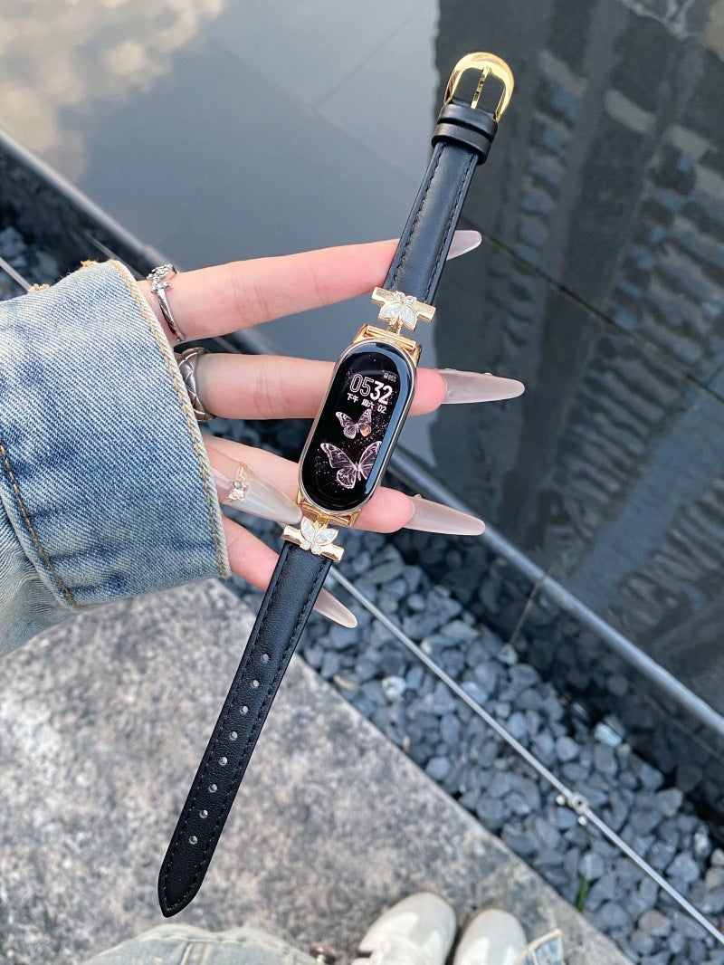 Suitable For Xiaomi 8/9/10 Pro Watch Strap Redmi 4/5 Butterfly Head Leather Xiaomi Strap - Image 1