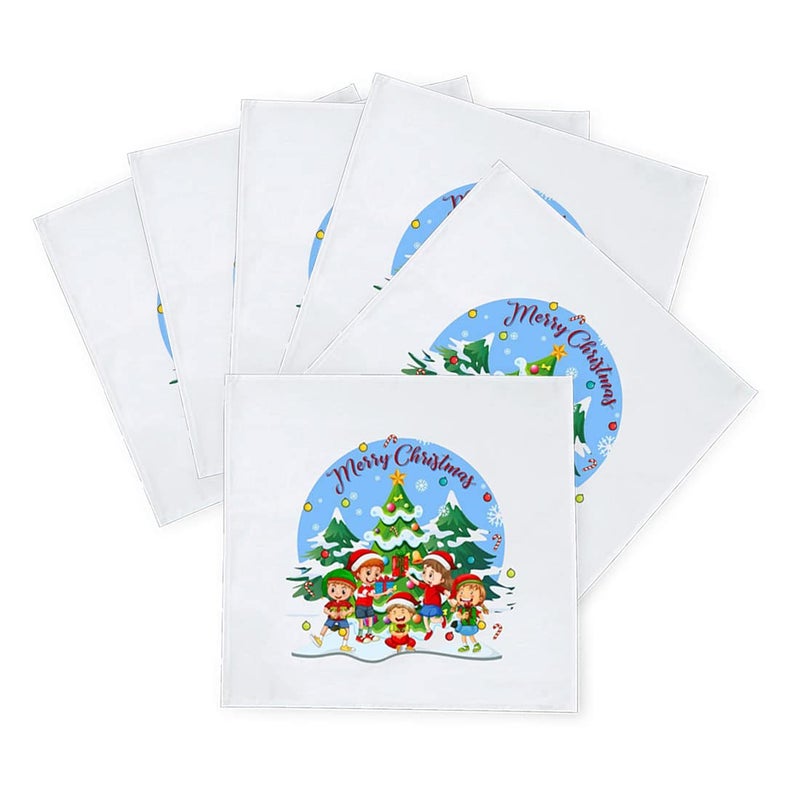 Khakee 6 Pcs Christmas Theme Silk Table Napkins 10x 10 for Xmas Decoration Christmas OrnamentsChristmas Giftxmas21316 - Image 2