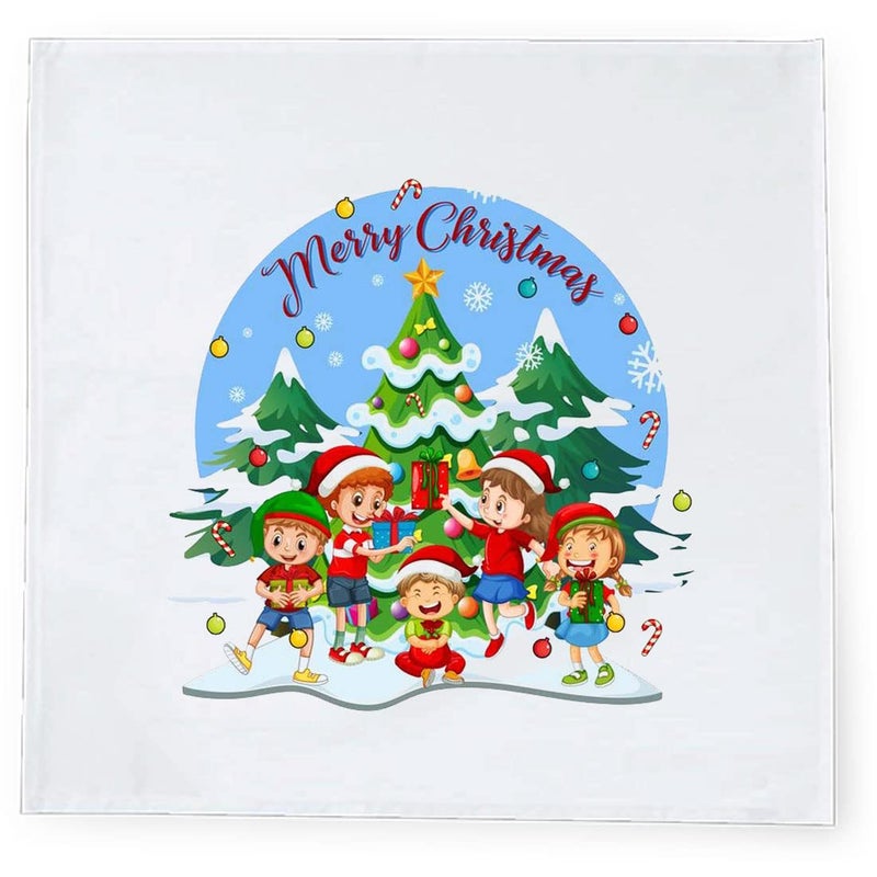 Khakee 6 Pcs Christmas Theme Silk Table Napkins 10x 10 for Xmas Decoration Christmas OrnamentsChristmas Giftxmas21316 - Image 3