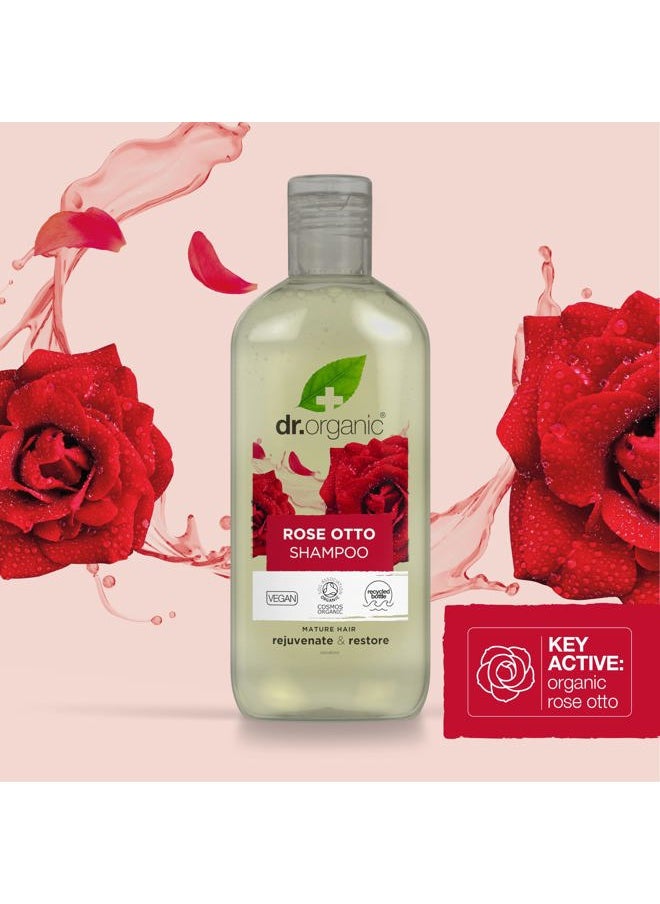 dr.organic Rose Otto Shampoo, Restoring, Mens, Womens, Natural, Vegan, Cruelty-Free, Paraben & SLS-Free, Recyclable & Recycled Ocean Bound Plastic, Certified Organic, 265ml, Packaging may vary  - Image 5