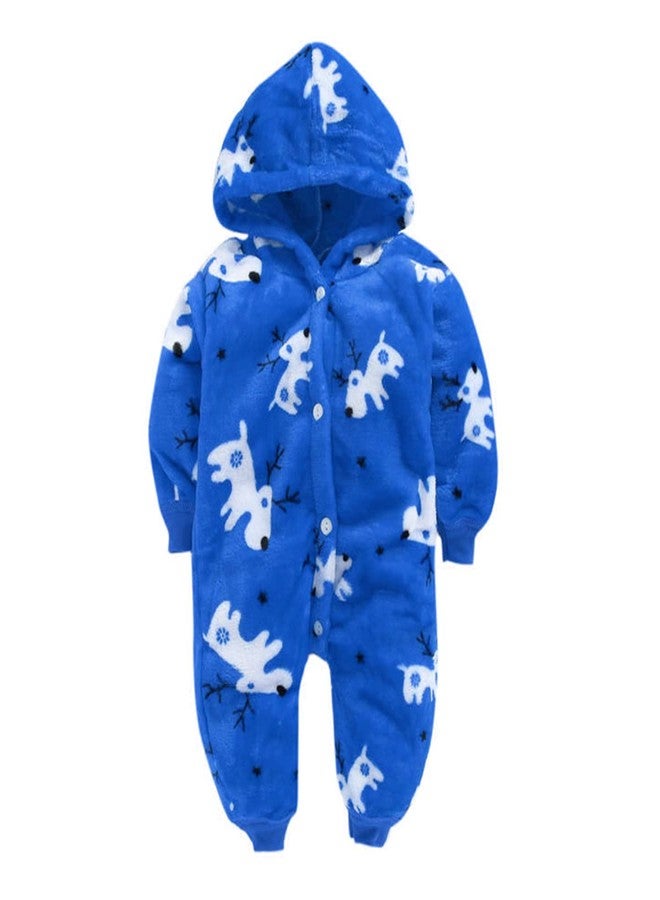 EIO® 100% Cotton Rompers Sleepsuits Jumpsuit Night Suits for Infants Newborn Baby Boys & Girls Pack (Blue Hoood, 0-3 Months)