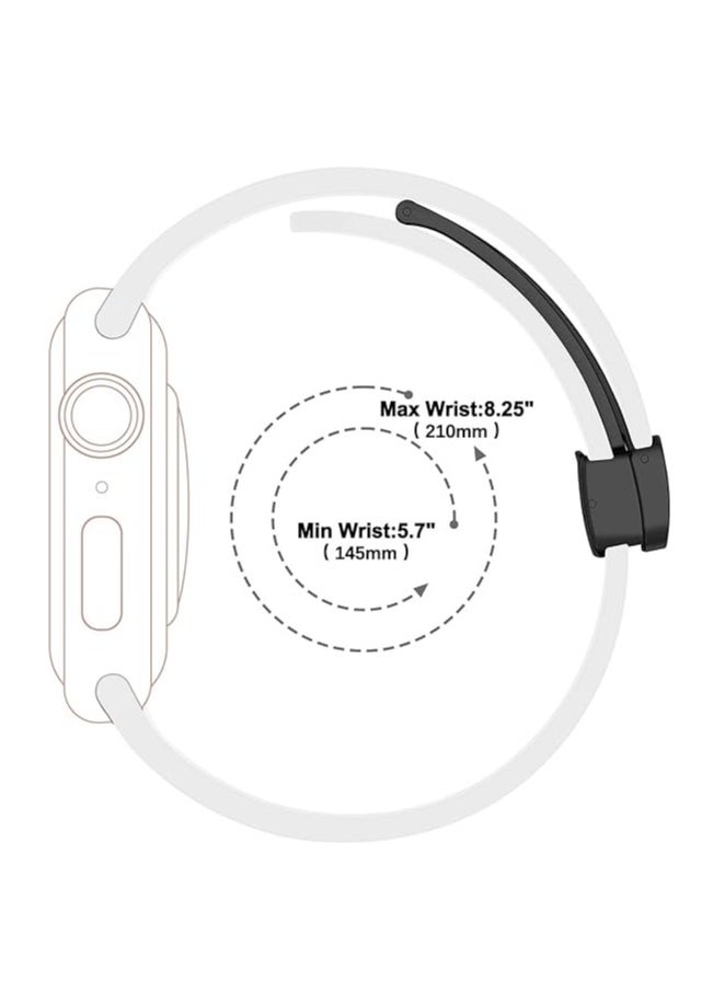 ten.tech - TenTech Silicone Magnetic Sports Band for Apple Watch Ultra/Ultra 2, Size 49mm 45mm 44mm 42, Soft Band for iWatch Series 9/8/7/6/5/4/3/2/1/SE - white - Image 1
