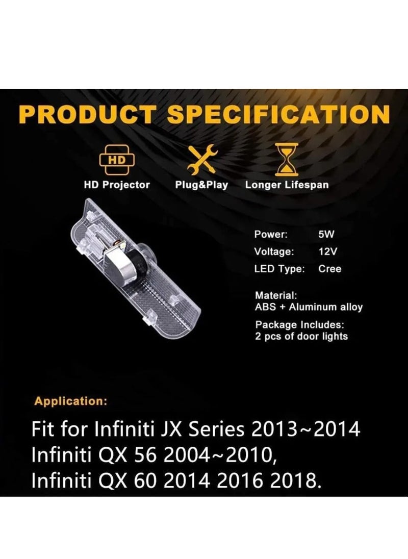 Vierex - Infiniti JX35 2013-2018 QX60 2014-2018 QX56 2004-2013 Door Logo Light Welcome Projector Light Super bright logo No Fade Infiniti Accessories Puddle Light - Image 1