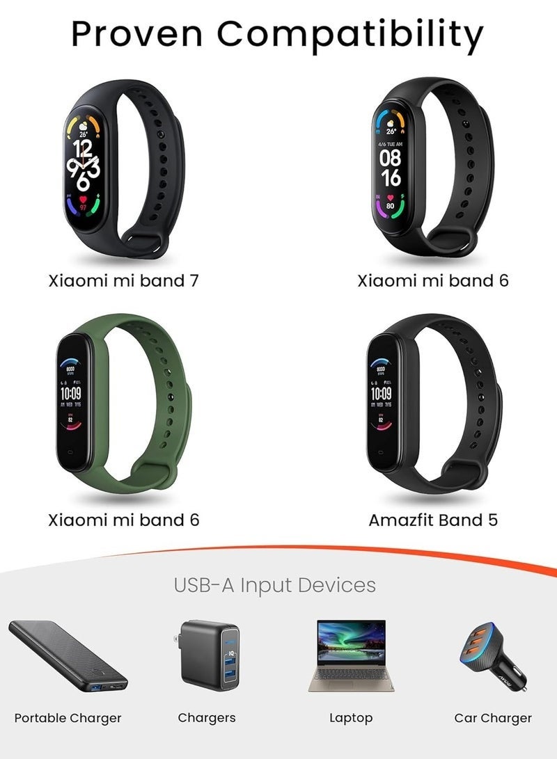 غولو كابل USB بطول 1 متر متوافق مع Xiaomi Mi Band 5/6/7، محول شاحن USB بديل للساعة الذكية، قاعدة شحن لـ Mi Band 5/6/7 - Image 2
