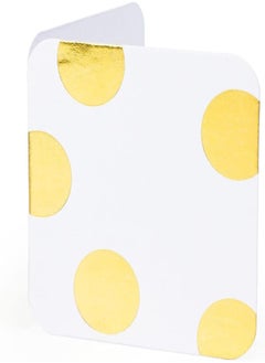 Ym Sketch YM Sketch Greeting Card Blank - Pattern Circle Gold | Round Edge Square 6.5 x6.5 cm | Luxury Gold Foil Emboss on White 
