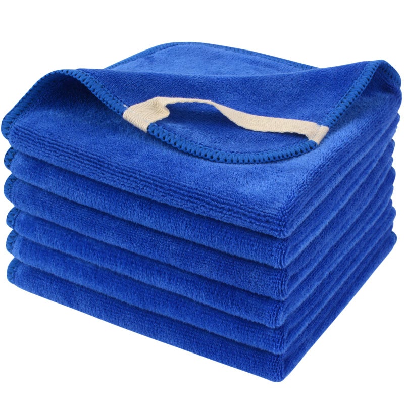 SINLAND Microfiber Facial Cloths Fast Drying Washcloth 12inch x 12inch 6pack Blue