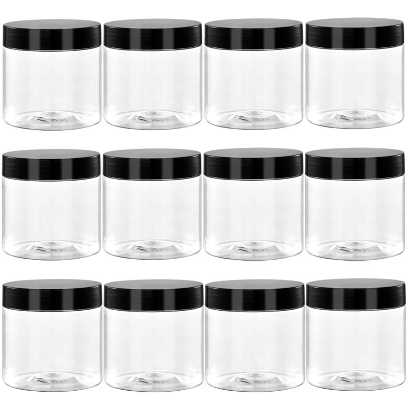 Tuzazo 2 Oz Small Plastic Container Jars With Lids And Labels Bpa Free Empty Round Clear Cosmetic Containers Plastic Slime Jars For Lotion Cream Ointments Samples Makeup Travel Storage (12 Pack) - Image 3