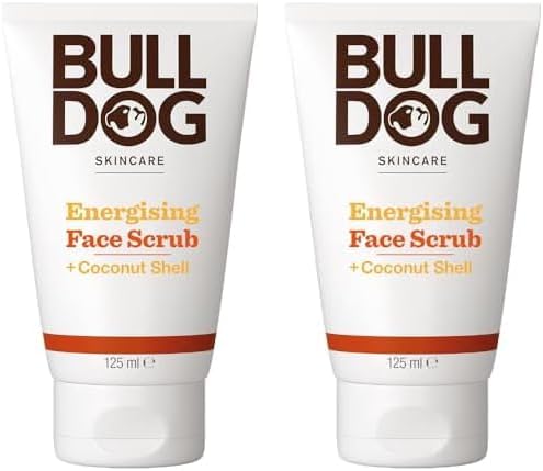 BULLDOG SKINCARE Energising Face Scrub For Men Exfoliating Coconut shell scrub 125 ml Pack of 2