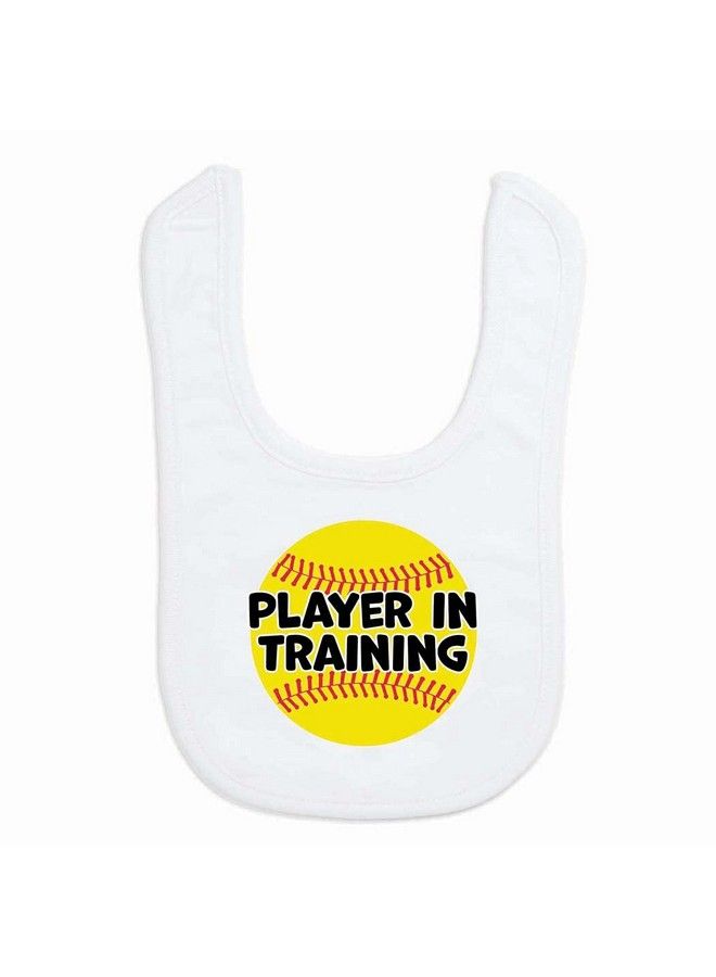 ChalkTalkSPORTS Softball Baby & Infant Bib ; Softball Player In Training ; Soft Microfiber Bib - Image 1