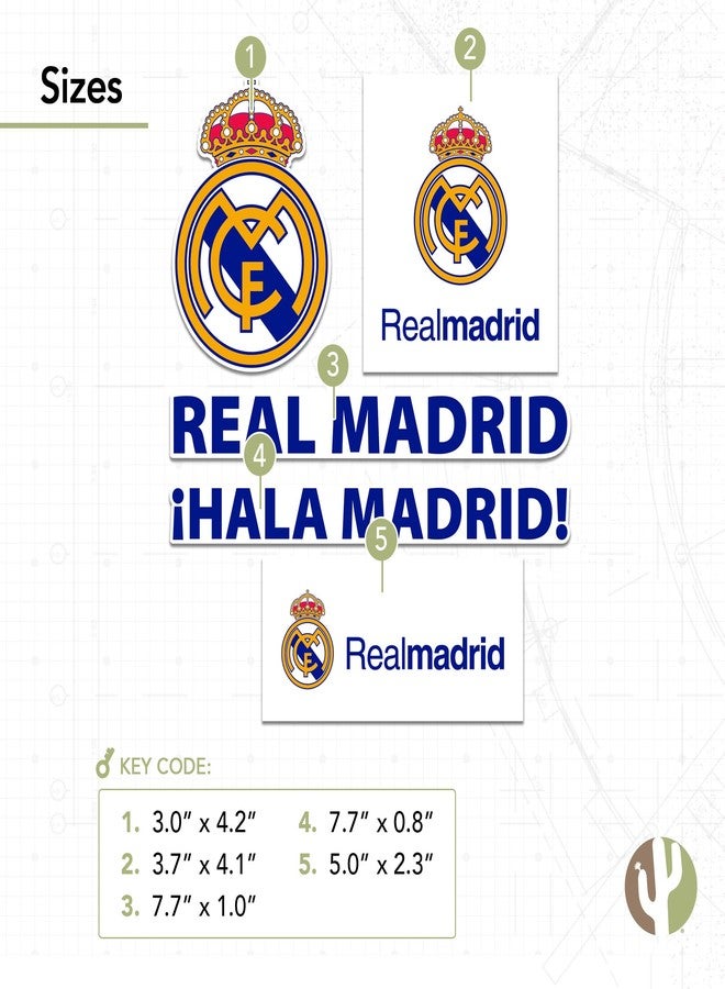 ديزرت كاكتوس ملصق صبار صحراوي لنادي ريال مدريد لكرة القدم، ملصق فينيل، لوس بلانكوس مدريديستاس، كرة قدم، كمبيوتر محمول، زجاجة ماء، سيارة، سجل قصاصات (النوع 2-1) - Image 3