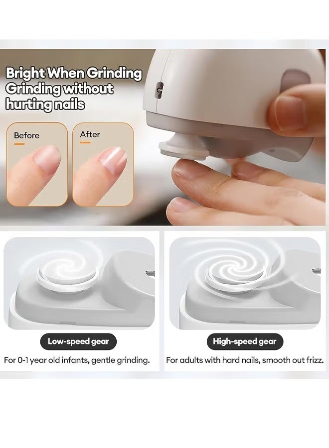 إيكيوك مقص أظافر كهربائي 2 في 1 مصقول كهربائيًا مقص أظافر أوتوماتيكي احترافي مع قاطع أظافر خفيف أداة العناية بالأطفال مقص أظافر كهربائي أبيض - Image 4