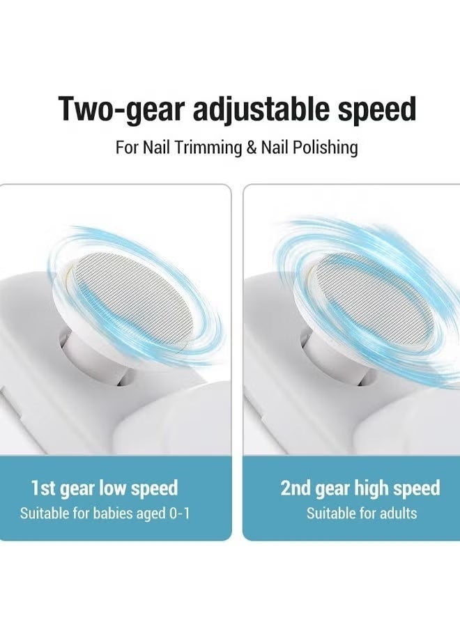 إيكيوك مقص أظافر كهربائي 2 في 1 مصقول كهربائيًا مقص أظافر أوتوماتيكي احترافي مع قاطع أظافر خفيف أداة العناية بالأطفال مقص أظافر كهربائي أبيض - Image 5