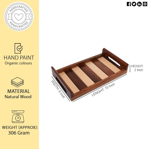 Hashcart Rosewood Tray for Coffee Table in Sheesham Wood, Brown - Image 3