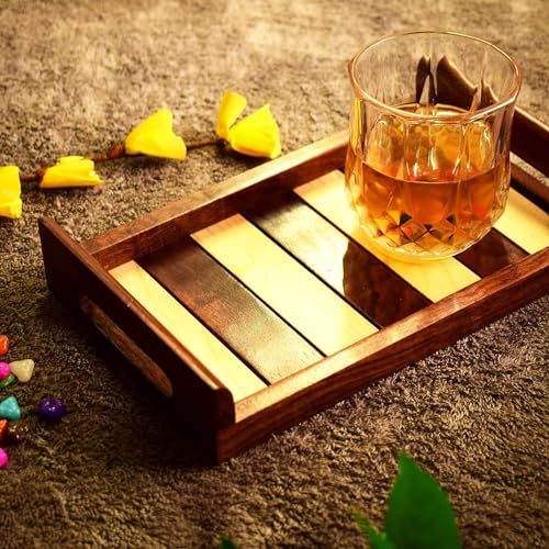 Hashcart Rosewood Tray for Coffee Table in Sheesham Wood, Brown - Image 1