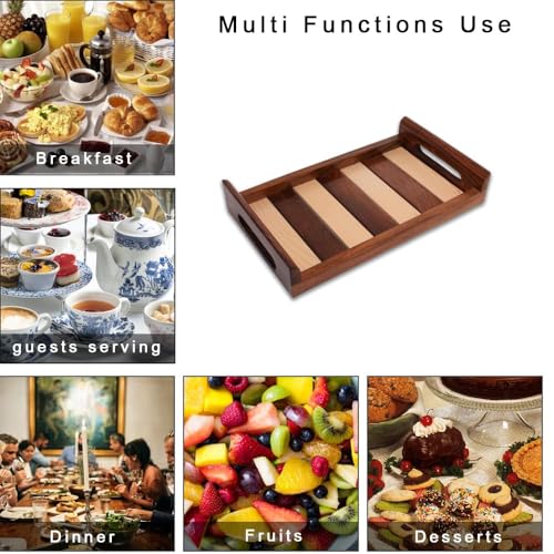 Hashcart Rosewood Tray for Coffee Table in Sheesham Wood, Brown - Image 5