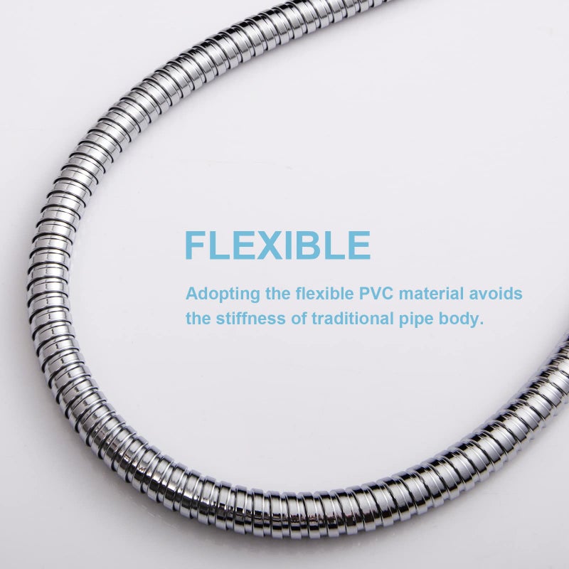 OFFO Shower Hose, 48 Inch Bidet Hose High Pressure Explosion Proof Toilet Hose for Bidet Sprayer Stainless Steel Electroplating Handheld Shower Hose Flex Hoses with Woven Inner Tube, Chrome - Image 5
