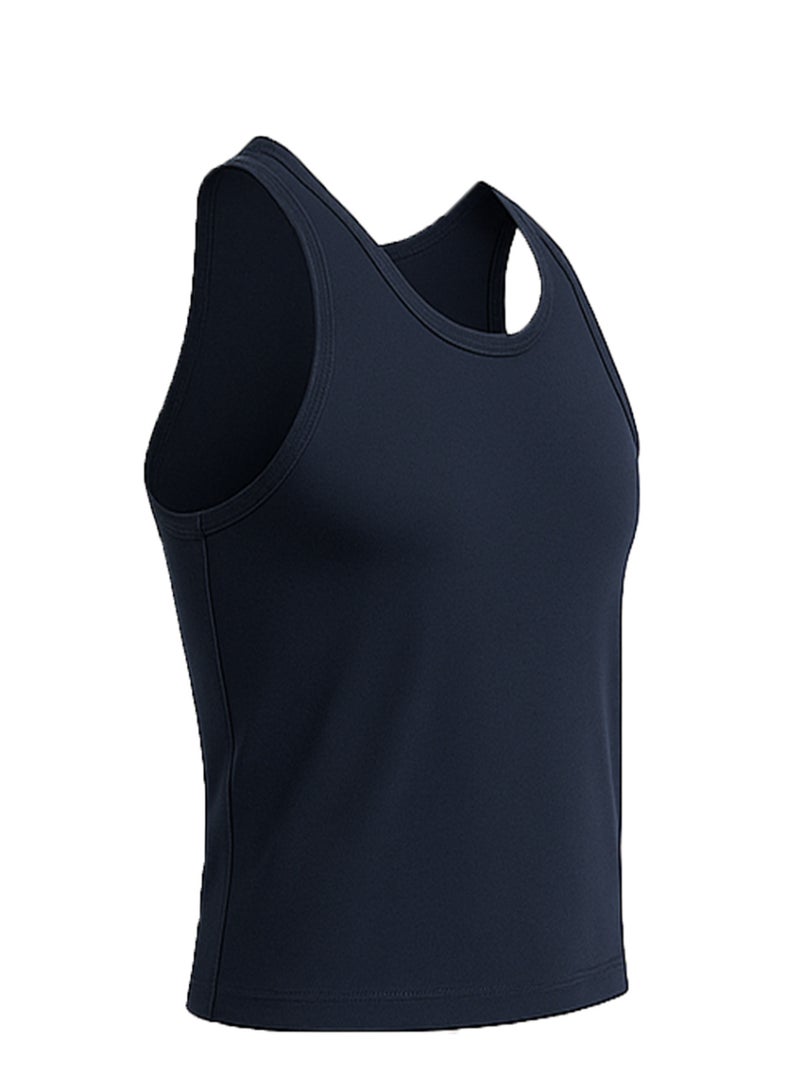 تانجو فانيله حماله قطن ليكرا (أزرق) - Image 4