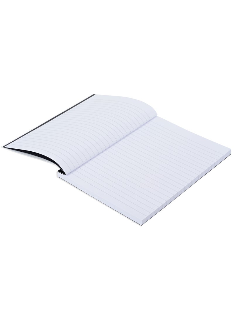 FIS® Notebook Soft Cover, A5 Size(14.8x21cm), 2 Quire, 192 Pages, 96 Sheets, Single Line Ruling, Golden/Black, Packet of 5 Pieces, Design 5 - FSNBSCA5GLBK05 - Image 2