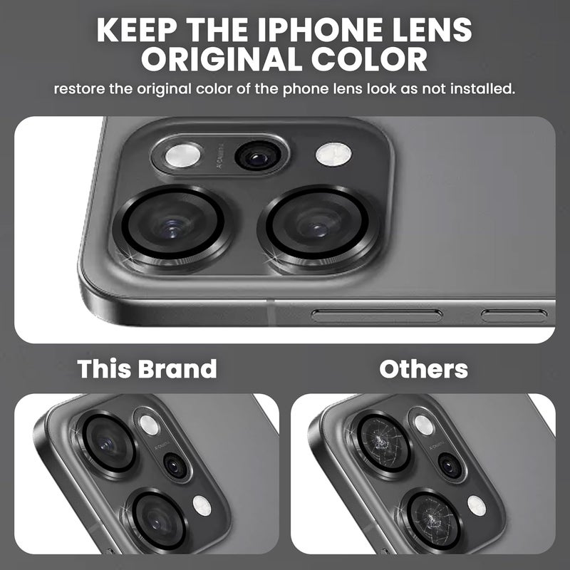 FIRST MART Camera Lens Protectors for Oppo Reno 14 Pro (6.67 Inches) Tough HD Individual Aluminum Alloy Lens Ring Cover, Scratch Resistant, Thin Lens Protection| Black, 1 Pack - Image 2