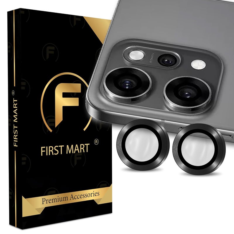 FIRST MART Camera Lens Protectors for Oppo Reno 14 Pro (6.67 Inches) Tough HD Individual Aluminum Alloy Lens Ring Cover, Scratch Resistant, Thin Lens Protection| Black, 1 Pack - Image 1