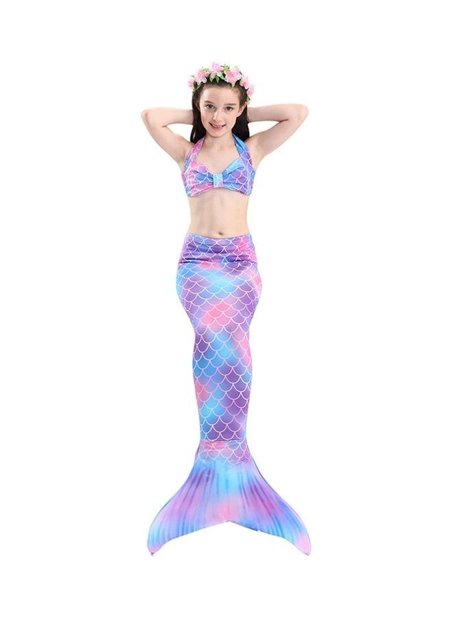 NIBEMINENT 4-Piece Mermaid Themed Swimming Costume Set 110cm - Image 2