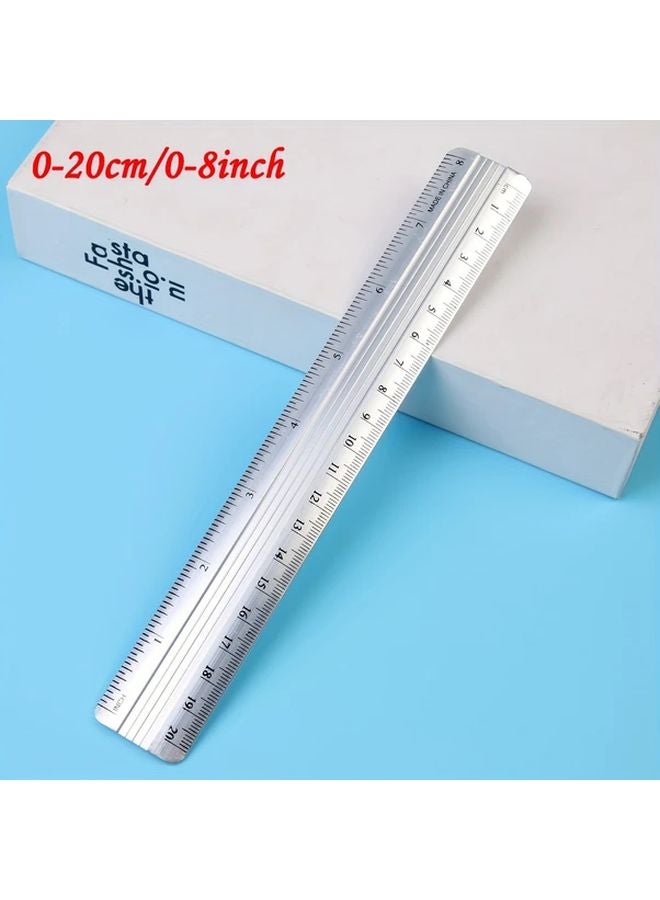 مسطرة سبيكة الألومنيوم المتينة مقياس مزدوج بوصة متري أداة قياس دقيقة النمط B - Image 2