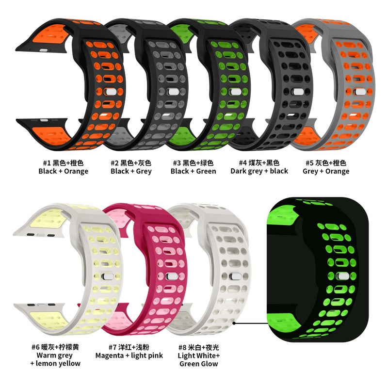 Bluejw Lionorm Two-Tone Smart Sport Silicone Replacement Watch Band for Apple Watch Series 10, 9, 8, 7 – Durable & Comfortable Strap to Replace Your Watch Strap - Image 3