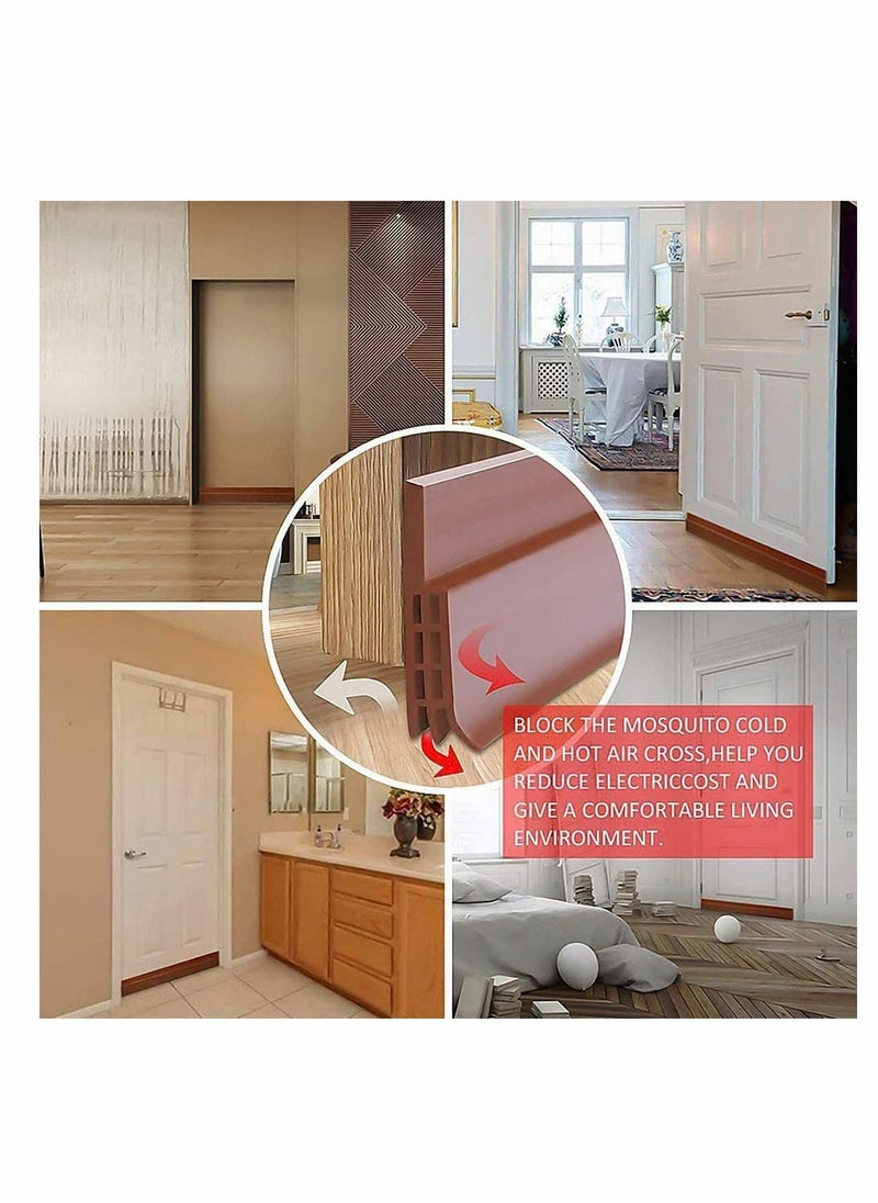 Generic 16 Feet Silicone Seal Strip Door Weather Stripping Door Seal Strip Window Seal Silicone Sealing Tape for Door Draft Stopper Adhesive Tape for Doors Windows and Shower Glass - Brown 25MM  - Image 3