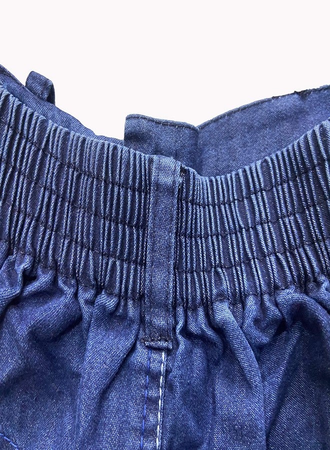 MURLI Baby Boys Regular fit Stretchable Cotton Denim 3/4 Shorts Washed Silky Knee Length Denim Shorts for Kids (Pack of 2, 1 Years - 2 Years) - Image 4
