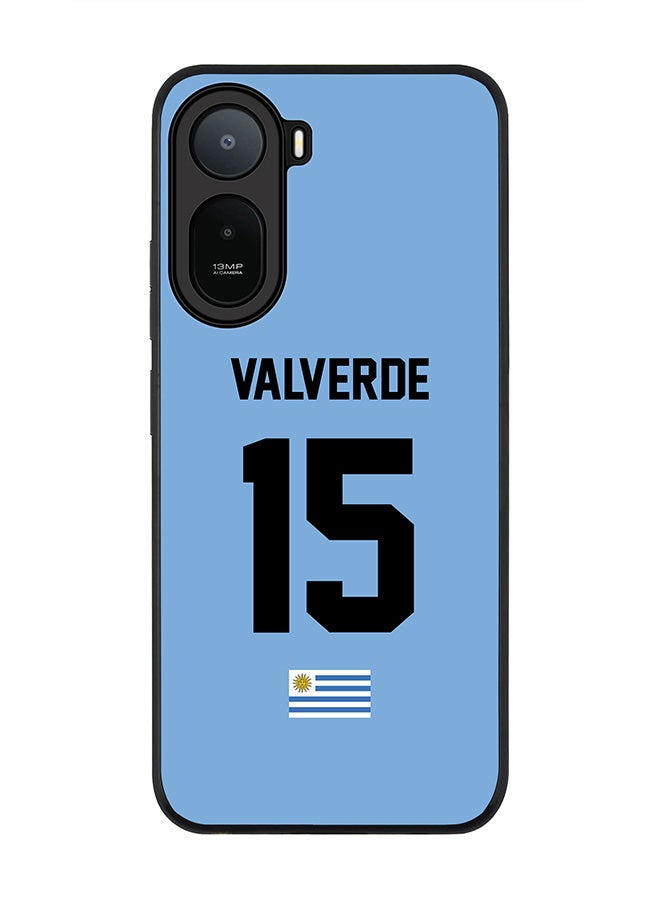 Stylizedd Rugged Case for Xiaomi Redmi A7 Pro 4G / Poco C81 / Poco C81 Pro / Poco C85x 5G- Slim Fit Hybrid Rubber Cover Football - Uruguay ,  Valverde