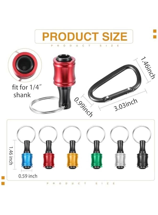 Arabest 10 Set 1/4 Inch Hex Shank Aluminum Alloy Screwdriver Bits Holder Bulk Extension Bar Drill Screw Adapter Change Keychain Portable Light Weight Bit Holder with Black Clip  - Image 3